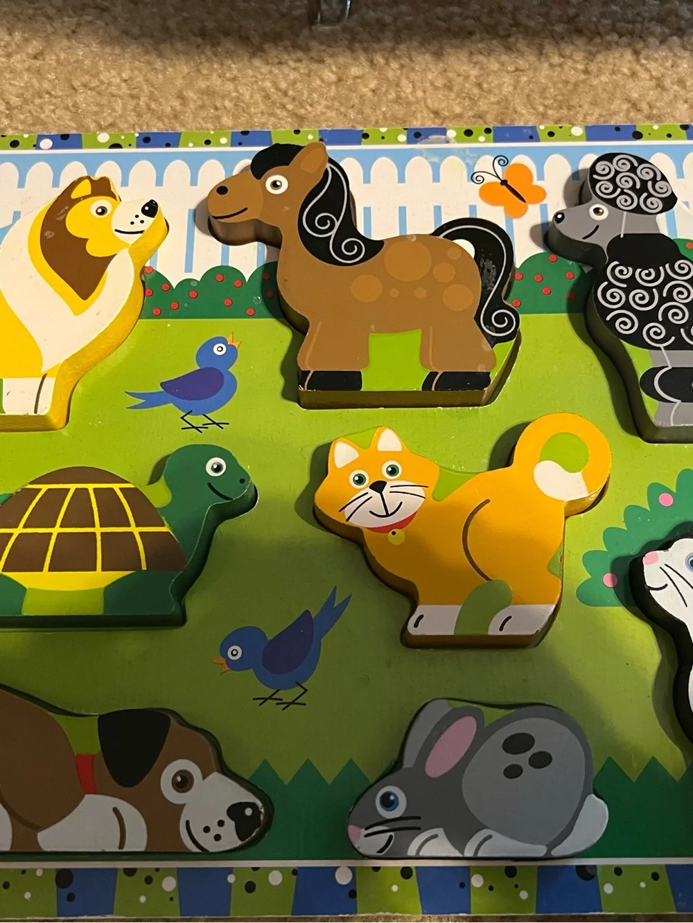 Lot of 10 kids board puzzles and melissa & Doug stand - 2 with sounds
